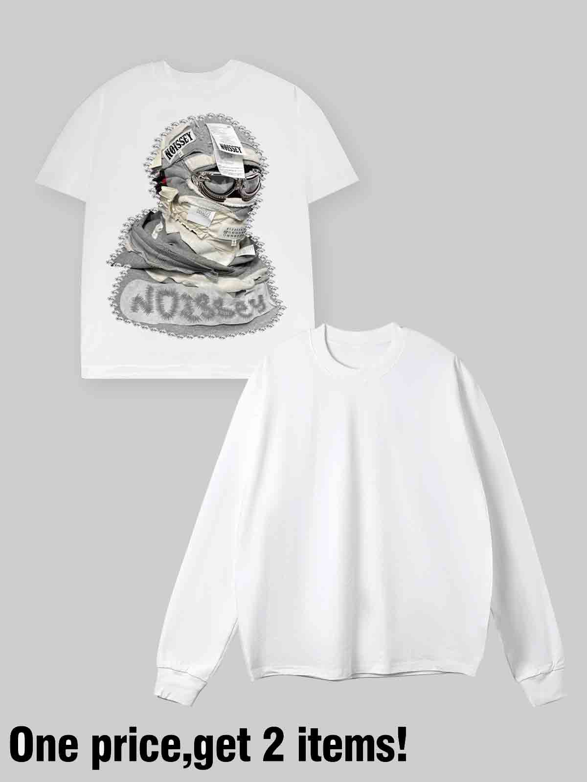 Shattered Collage Masked White long sleeve set - Image 2