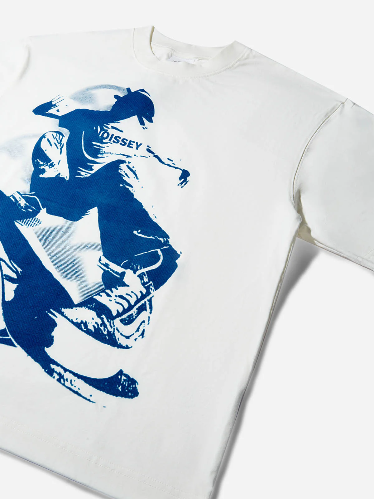 Skateboarding Teen in Motion Blueprint Monochrome Print T-shirt - Image 8