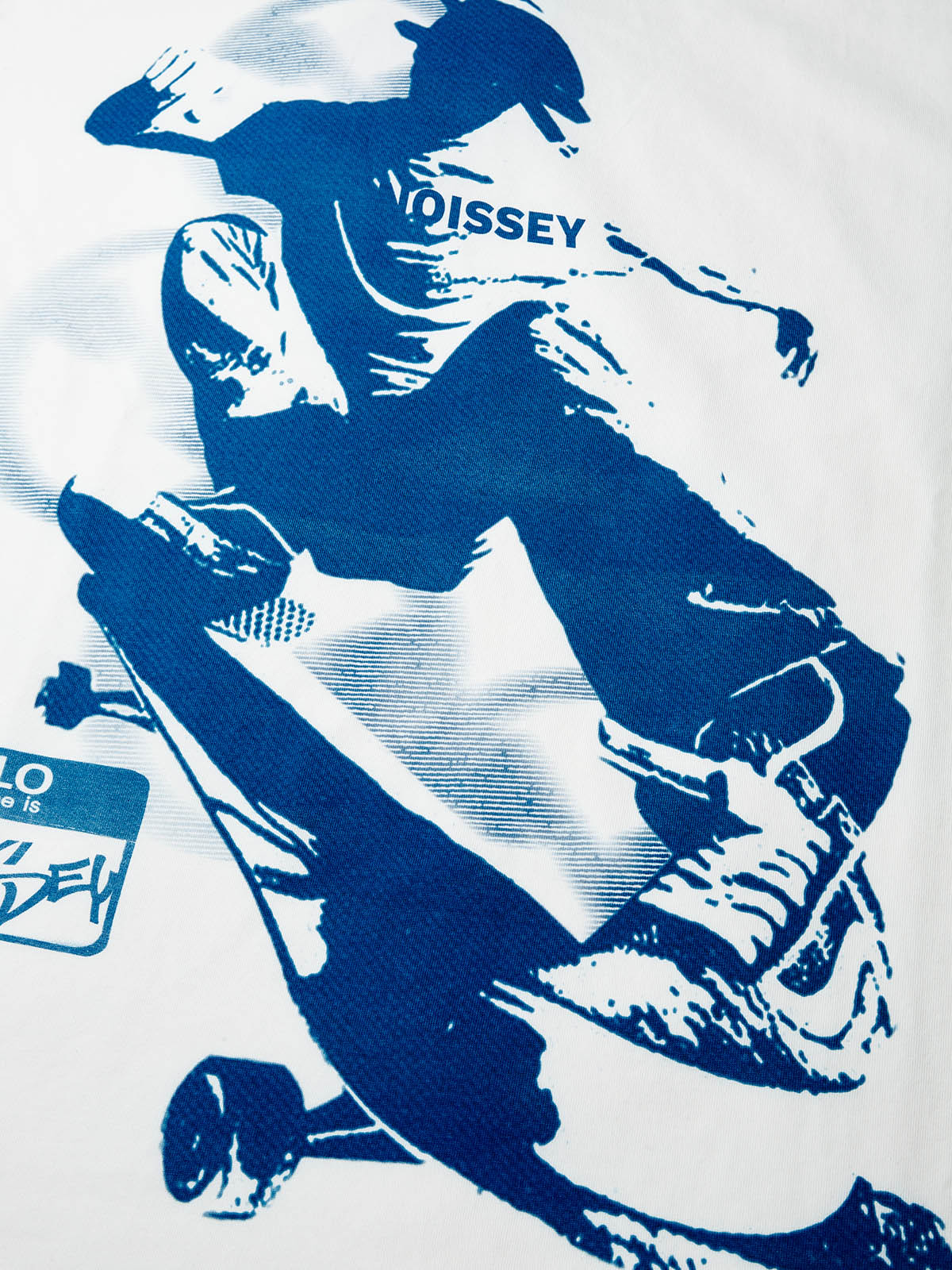 Skateboarding Teen in Motion Blueprint Monochrome Print T-shirt - Image 9