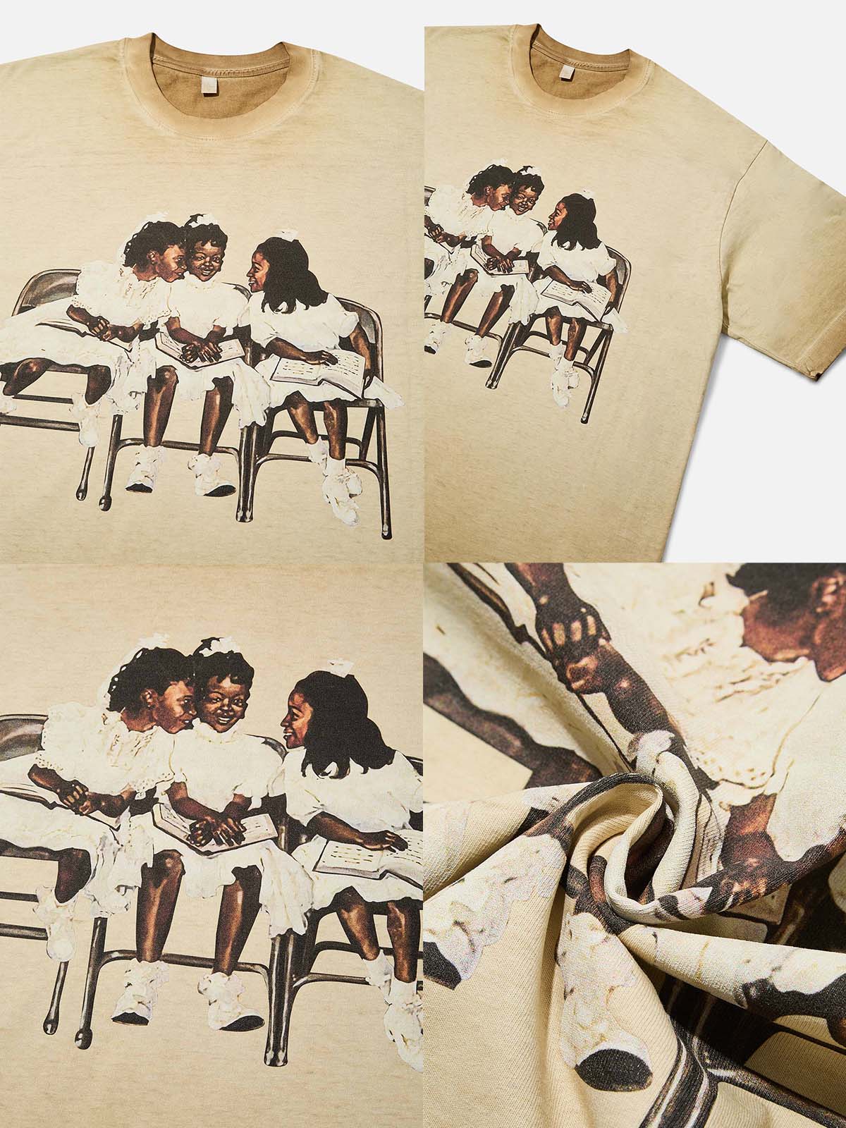 Laughing Black Girl Gradient Print 230g T-shirt - Image 3
