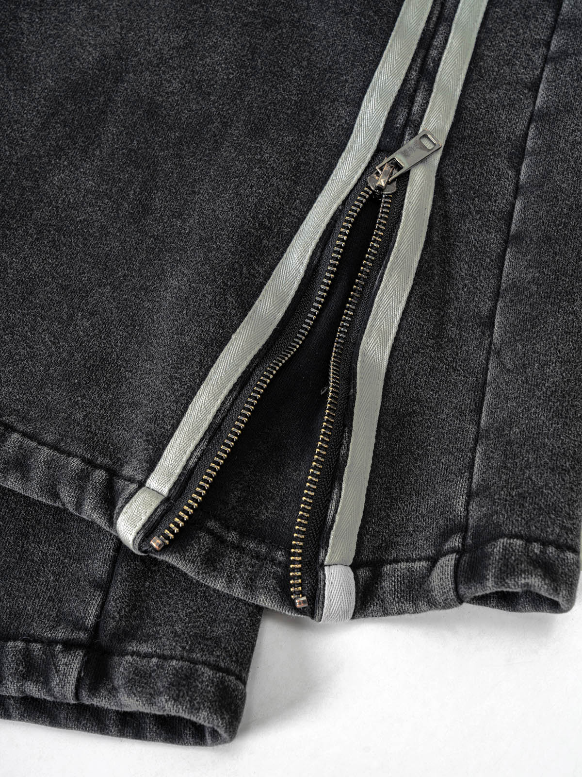 Sports washed wax-print ribbon zippered trousers - Image 7