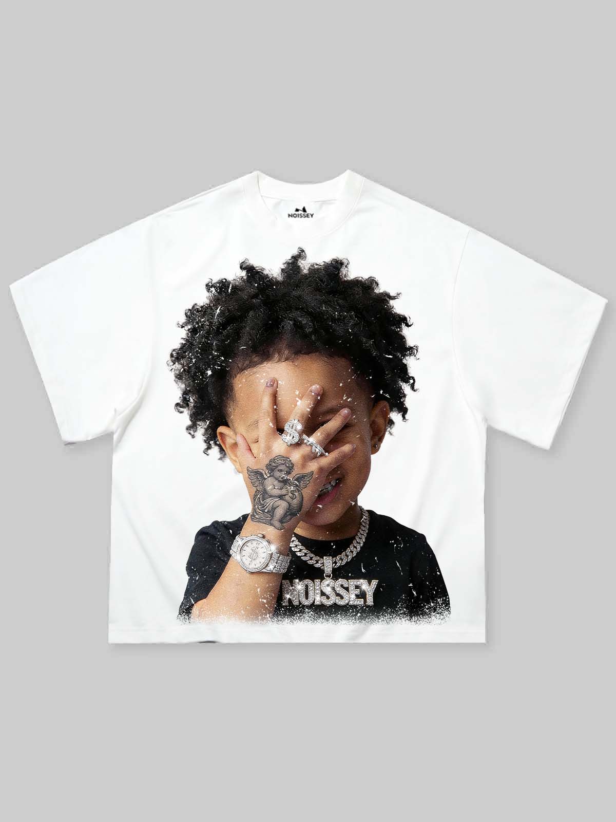 Urban Rebel Angel Child Graphic Tee - Streetwear Oversized T-Shirt