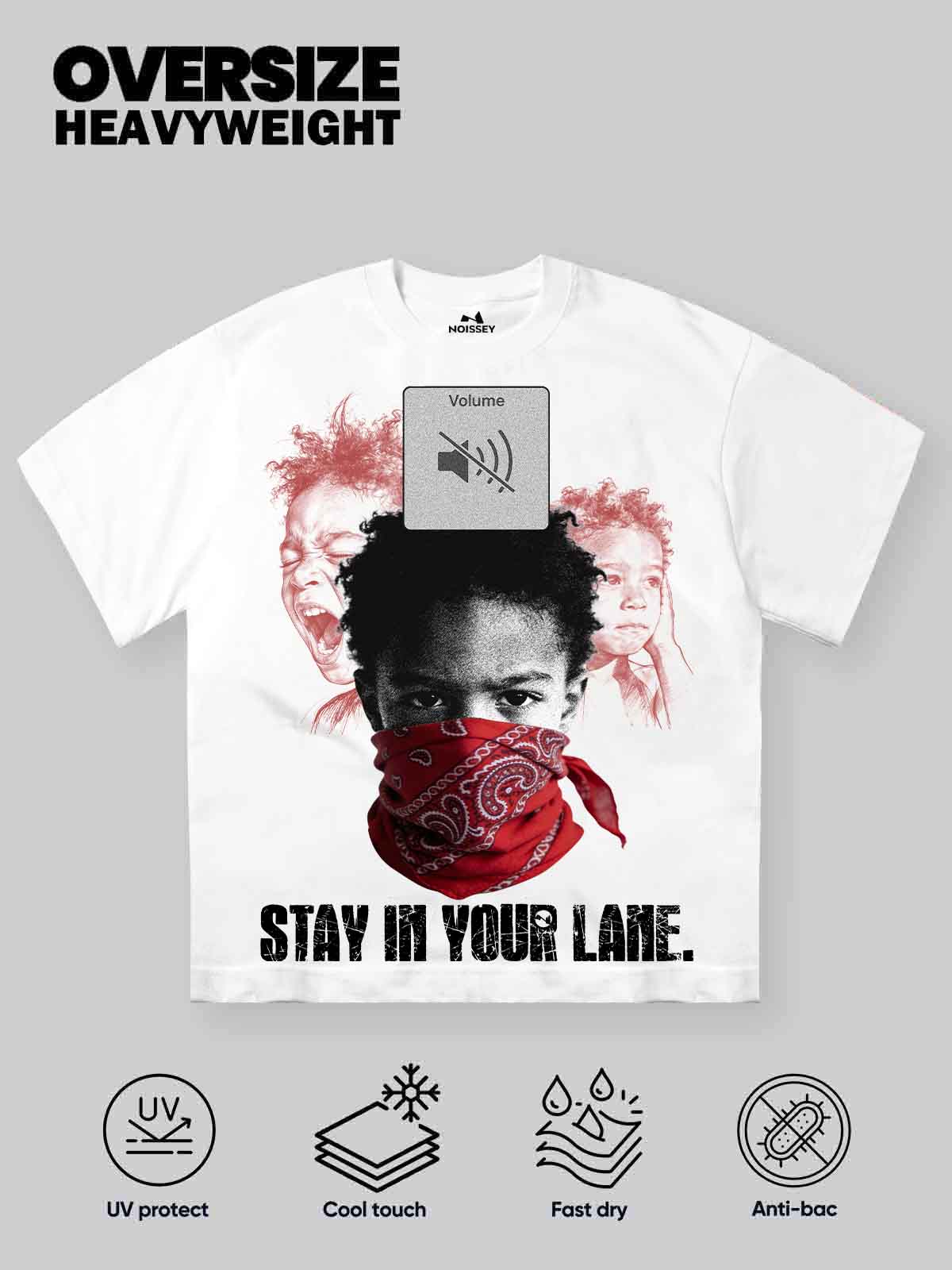 "Stay In Your Lane" Streetwear Graphic Tee - Urban Art Print T-Shirt - Image 2