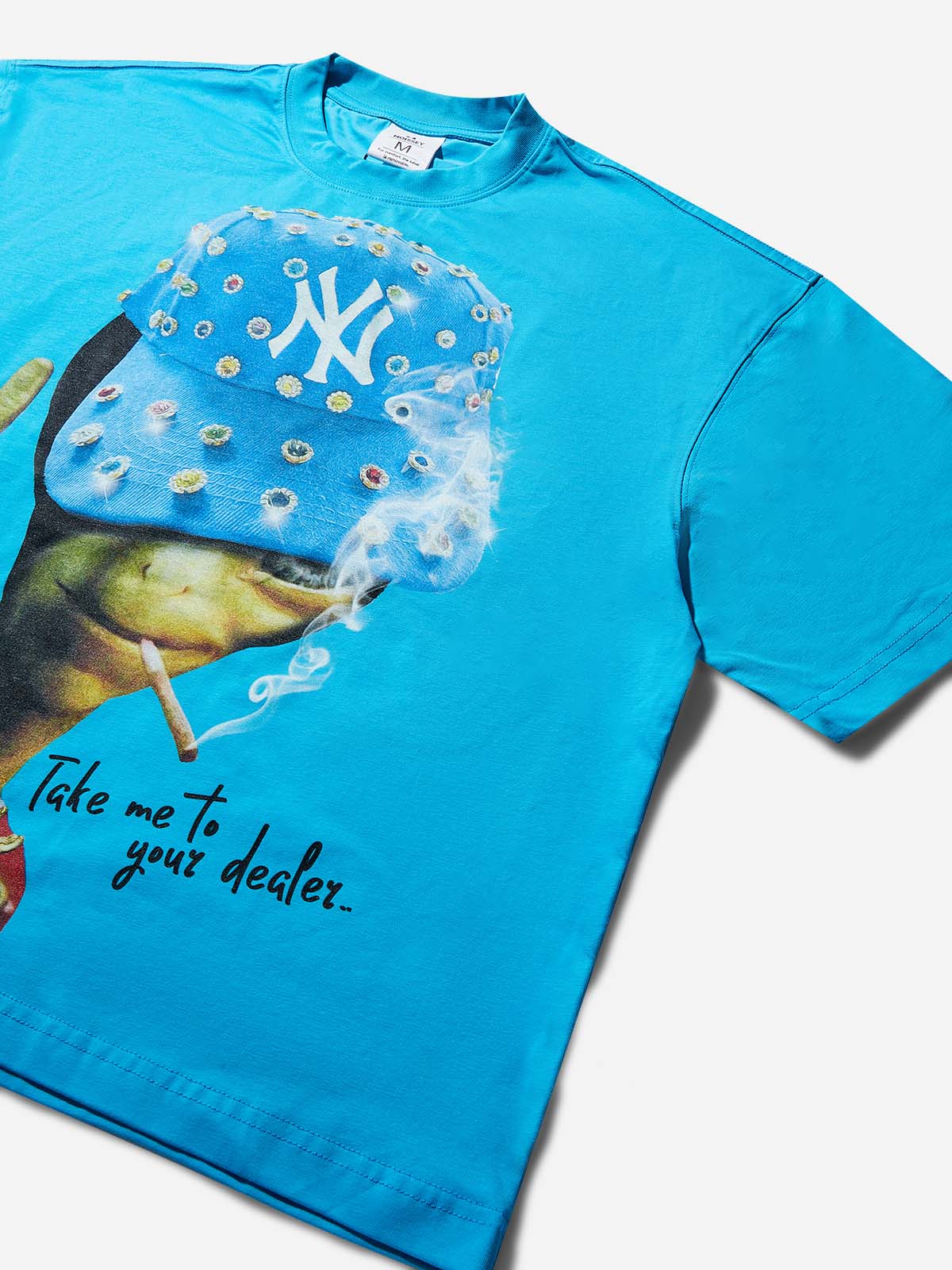 Take me to your dealer! Blue Boxy Oversized T- shirt - Image 7