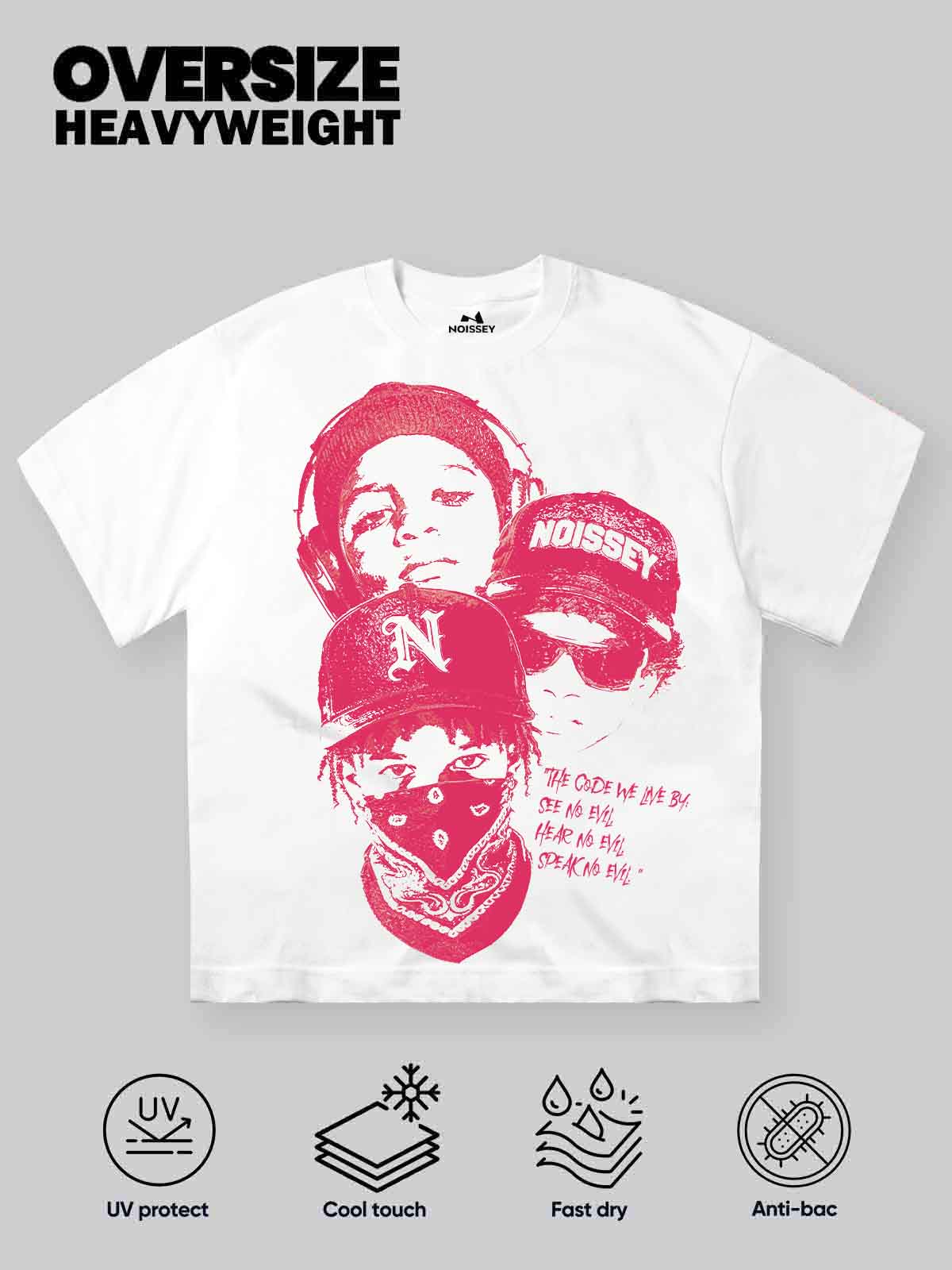 "The Code We Live By" Graphic Tee - Urban See No Evil T-Shirt - Image 2