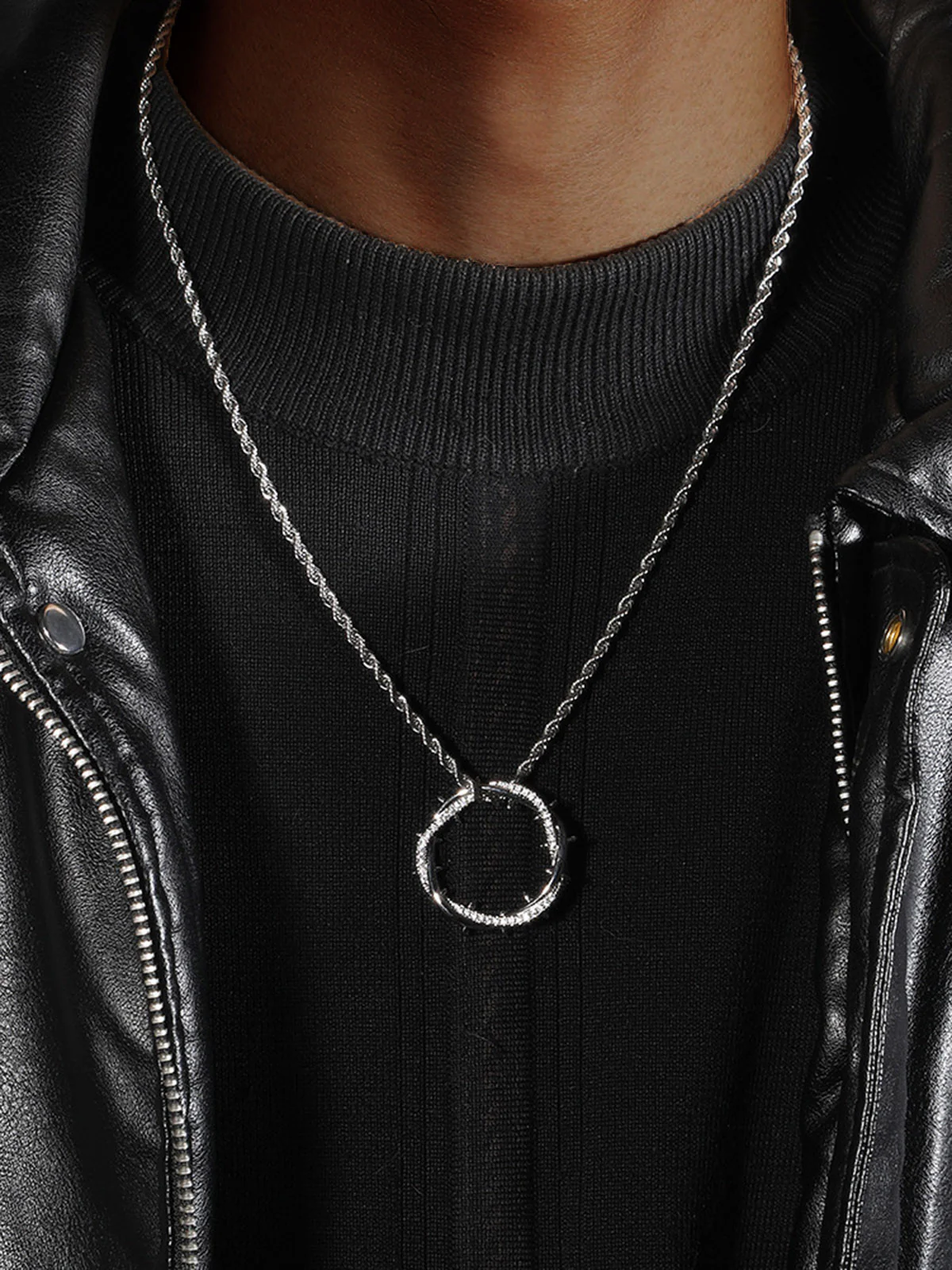 Thorn Crown Pendant Zircon Necklace with Copper Inlay - Image 7