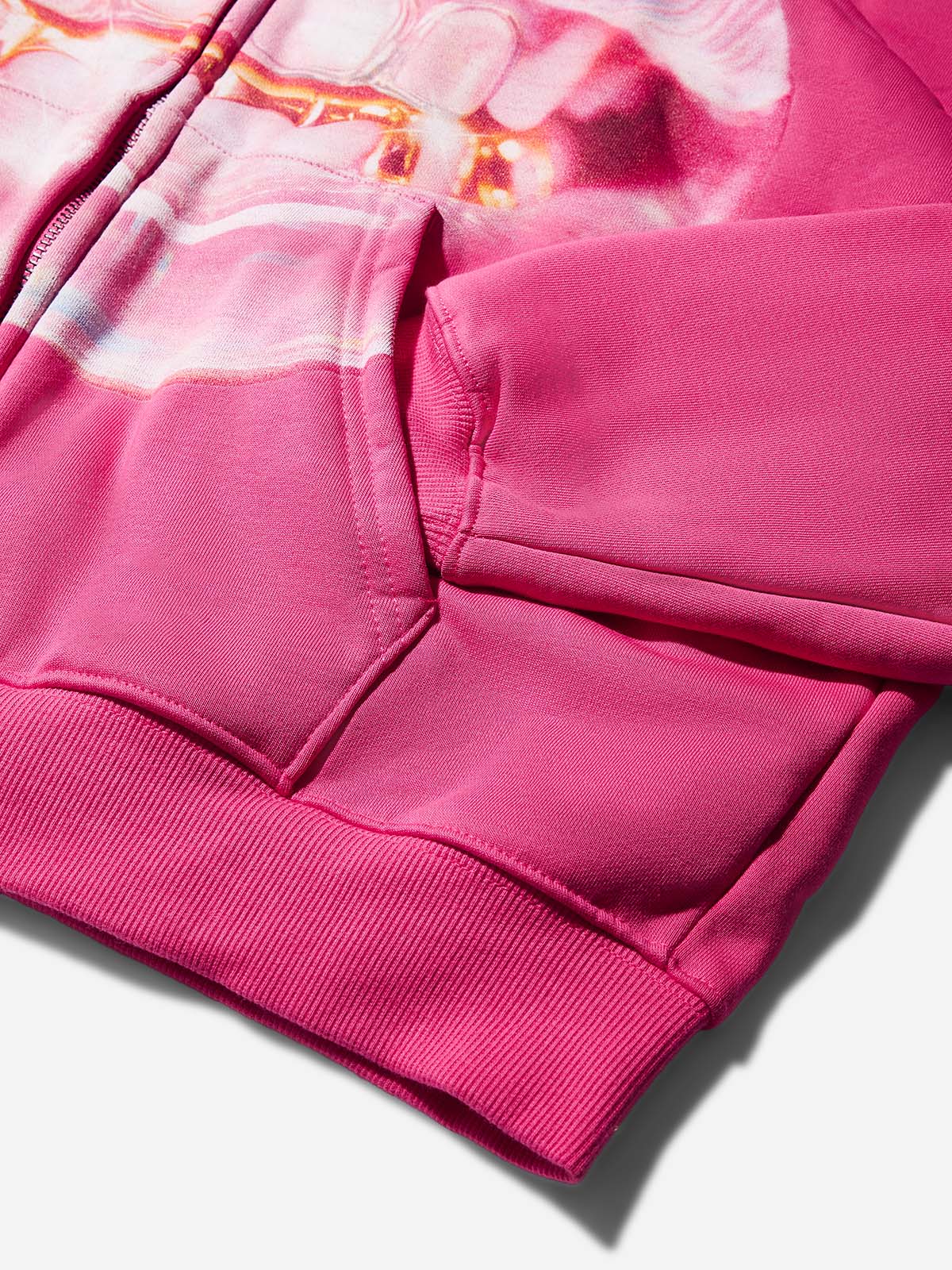 Transparent jelly cat's eye Grillz print pink warm hoodie - Image 10