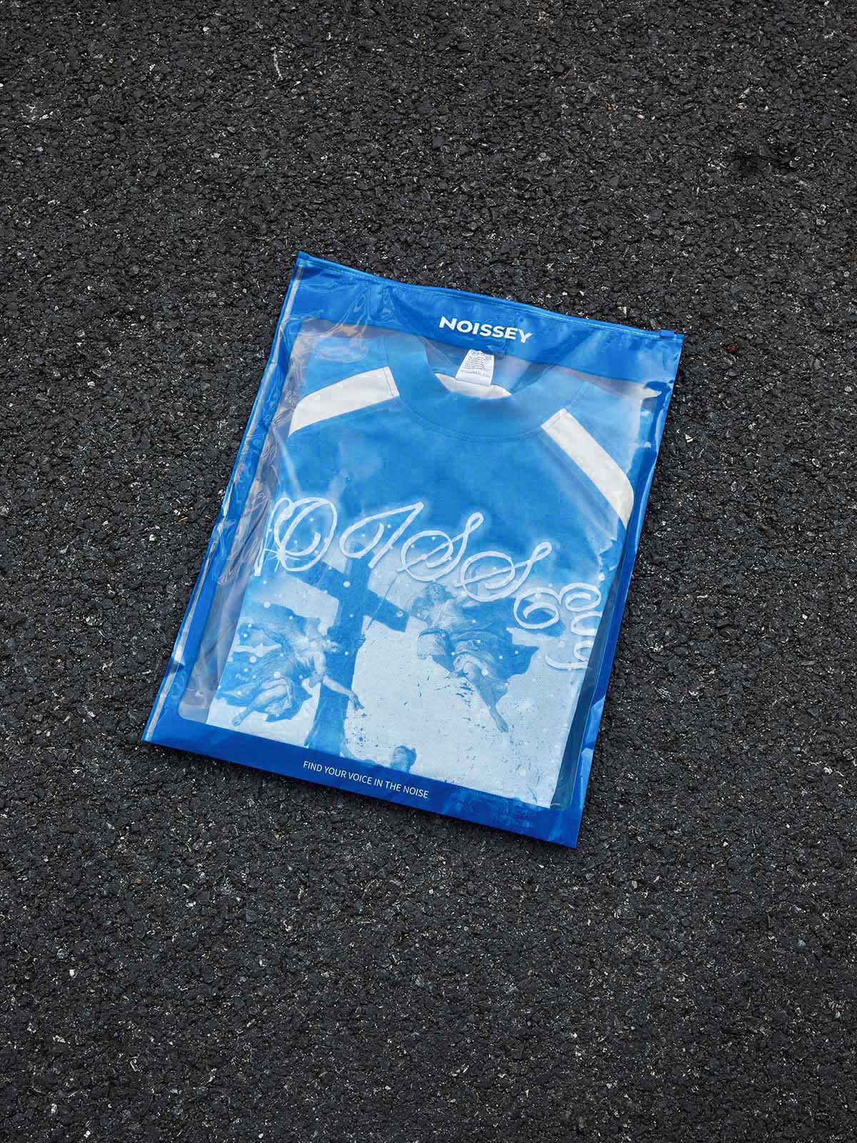 "TRUST GOD’S PLAN" CYANOTYPE SHIMMER TEE – VINTAGE BLUE OVERSIZED STREETWEAR - Image 3