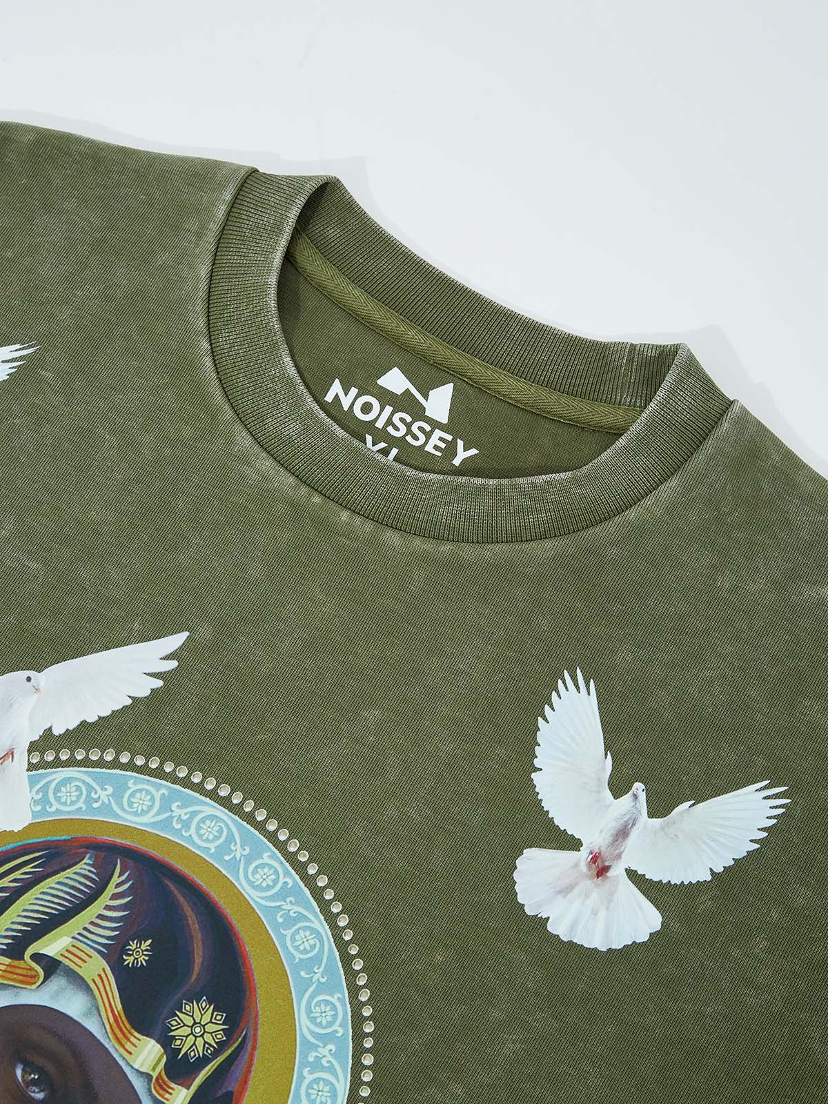 UNKNOWN ALLURE© Black Madonna 430g Vintage Wash Crewneck Sweatshirt - Image 11
