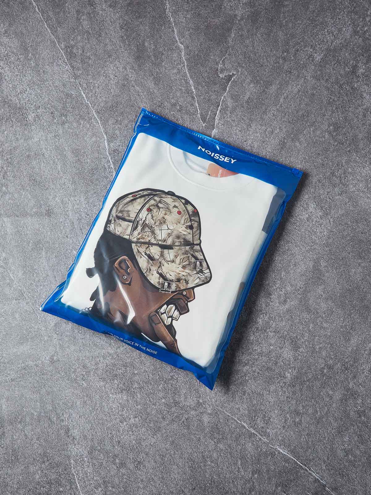 "URBAN CAMO" PORTRAIT PATCHWORK CREWNECK – BONE WHITE OVERSIZED LONG SLEEVE - Image 4