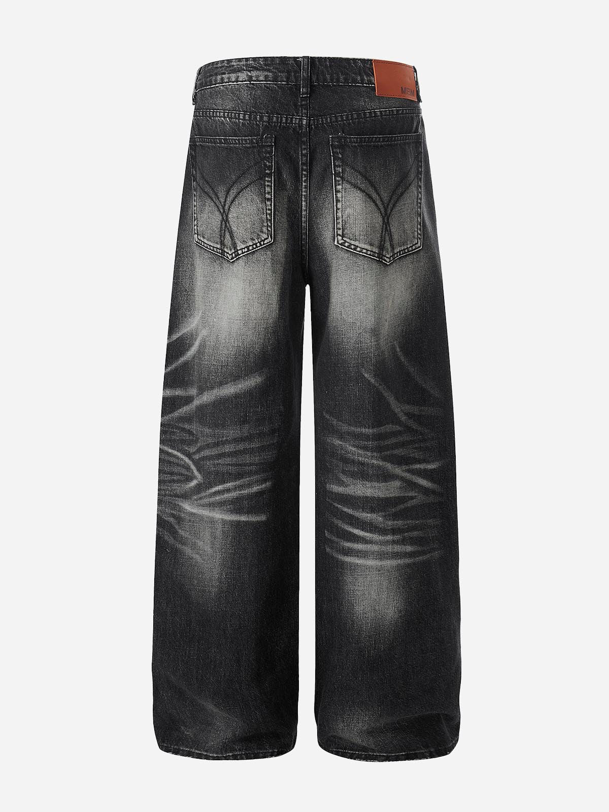 Vintage Washed Straight-Leg Wide-Fit Jeans - Image 3