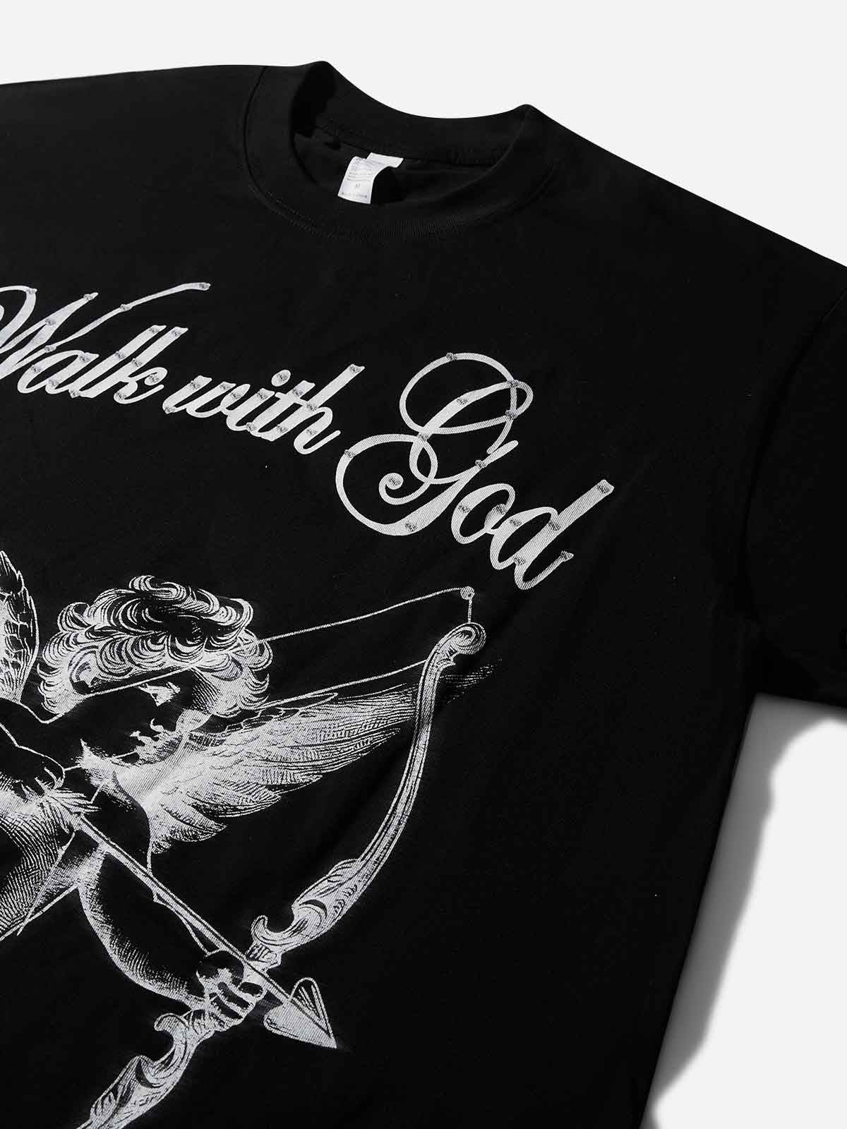 Walk with God angel rhinestone print long sleeves - Image 5