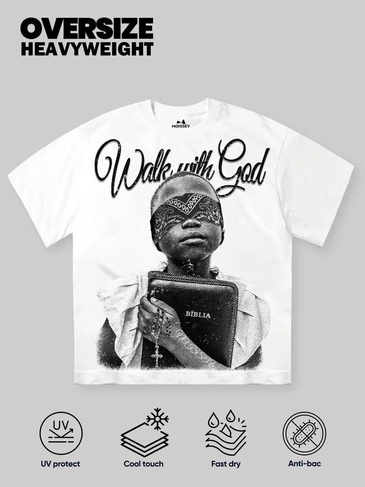 "Walk with God" Character Print T-Shirt - Image 2