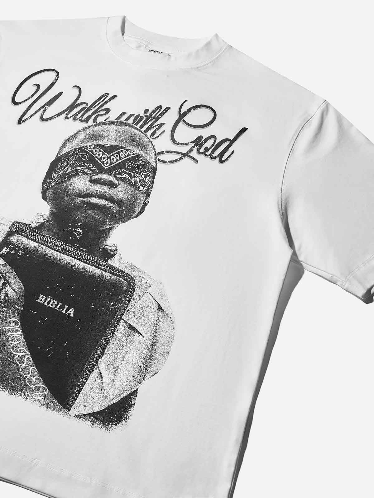 "Walk with God" Character Print T-Shirt - Image 6