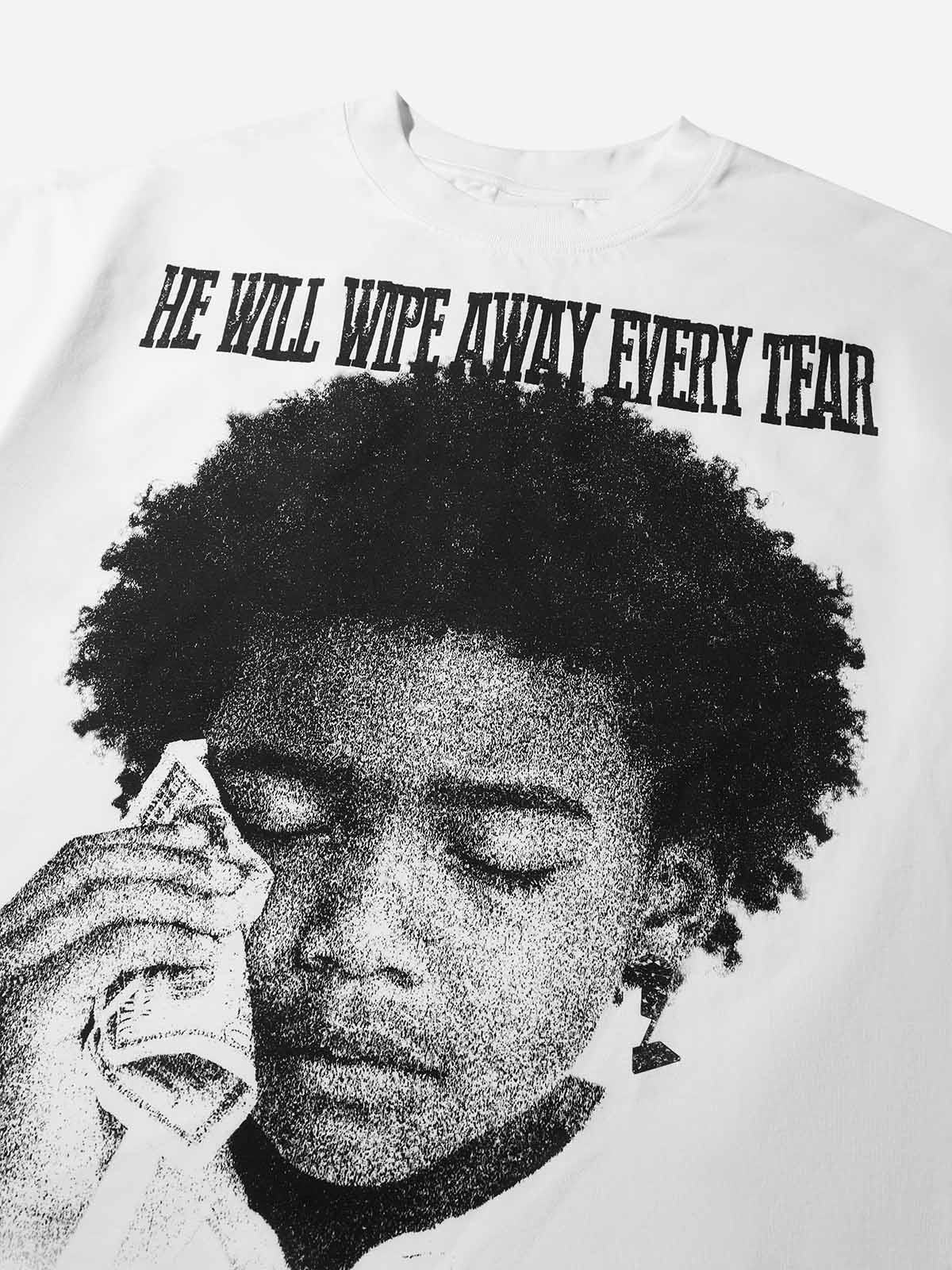 "Wiping Tears with Money" Boy Print T-shirt - Image 5